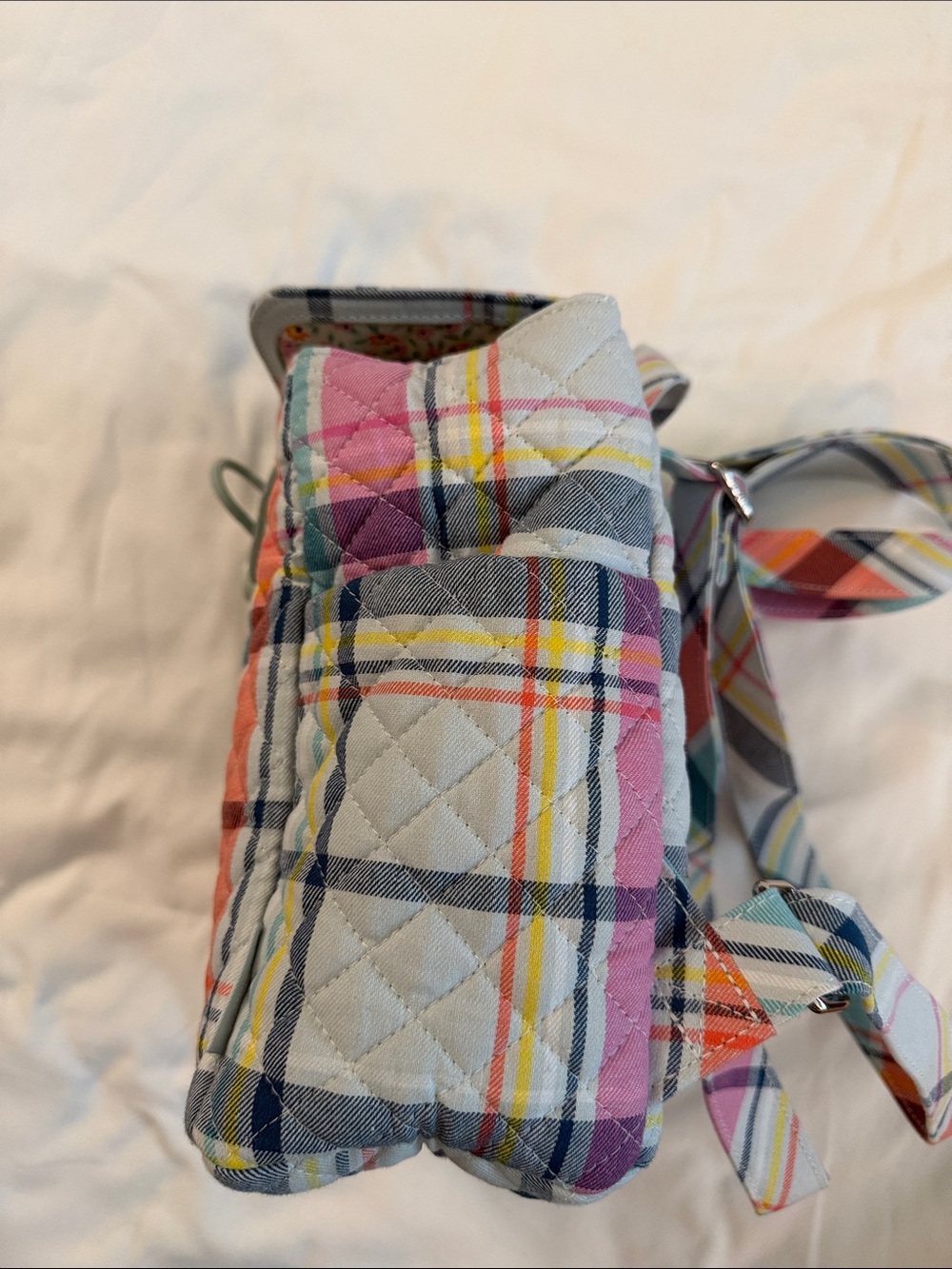 Vera Bradley Plaid Multicolor Mini-Backpack - Pink, Blue, Yellow - Picture 5 of 8